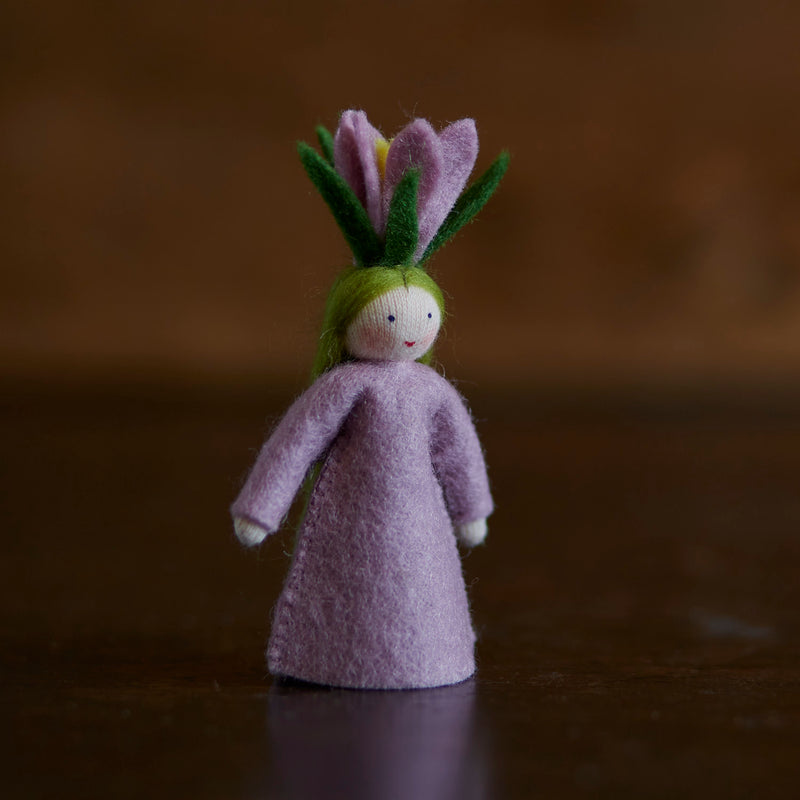 Handmade Wool Fairy - Crocus - White