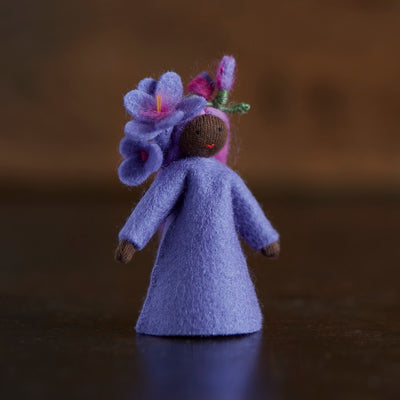 Handmade Wool Large Fairy - Purple Freesia - Black