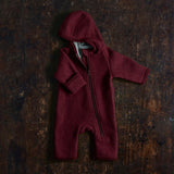 Baby & Kids Boiled Merino Wool Zip Overall - Cassis