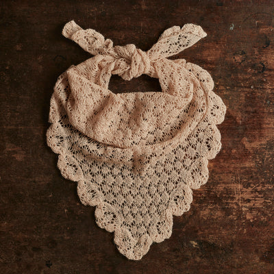 Hand Crotchet Alpaca Triangle Scarf - Rose