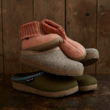 Adults Felted Wool Franzl Clog Slipper - Olive