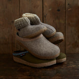 Boiled Wool Yuki Tall Slipper Boot - Beige Melange