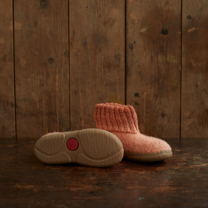 Boiled Wool Yuki Slipper Boot - Antique Rose