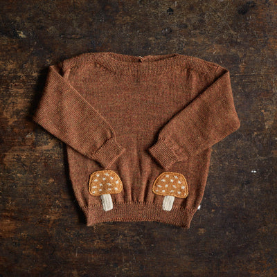 Alpaca Mushroom Pocket Sweater - Hazelnut