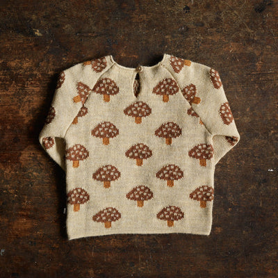 Alpaca Mushroom Sweater - Oatmeal