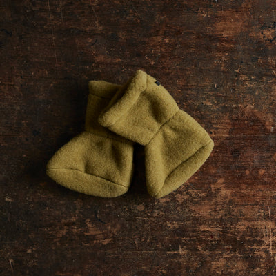 Baby Merino Wool Fleece Booties -  Golden Reed