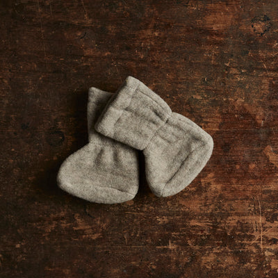 Baby Merino Wool Fleece Booties - Moon Rock