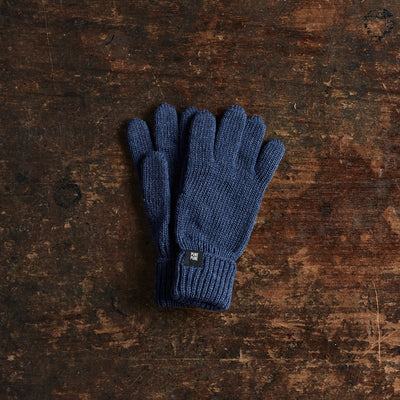 Merino Wool/Cotton/Silk Gloves - Navy Blue