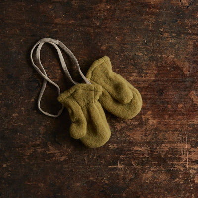 Baby & Kids Merino Wool Fleece Mittens - Golden Reed