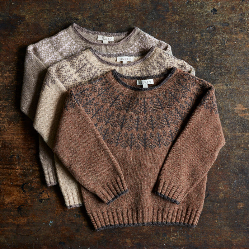 Winter Fairisle Sweater - Lambswool - Fawn