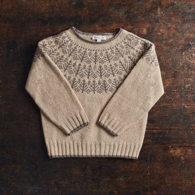 Winter Fairisle Sweater - Lambswool - Fawn