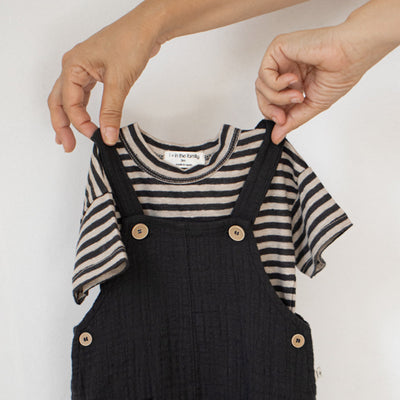 Baby & Kids Linen Jersey Cesar Tee - Anthracite/Beige