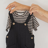 Baby & Kids Linen Jersey Cesar Tee - Anthracite/Beige