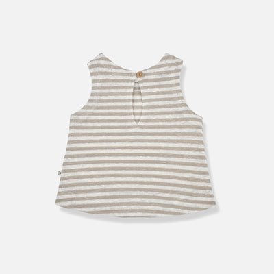 Baby & Kids Linen Jersey Janna Sleeveless Top - Beige/Ivory Stripe