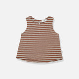 Baby & Kids Linen Jersey Janna Sleeveless Top - Sienna/Beige Stripe