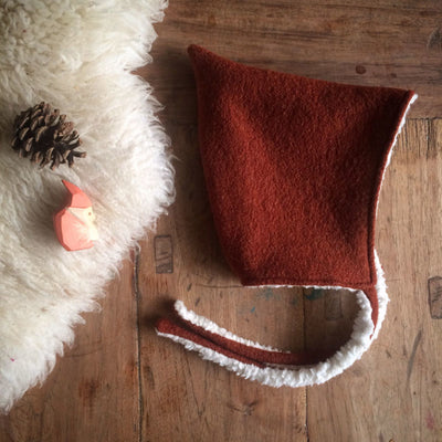 Baby & Kids Wool/Cotton Sherpa Pixie Hat - Terracotta