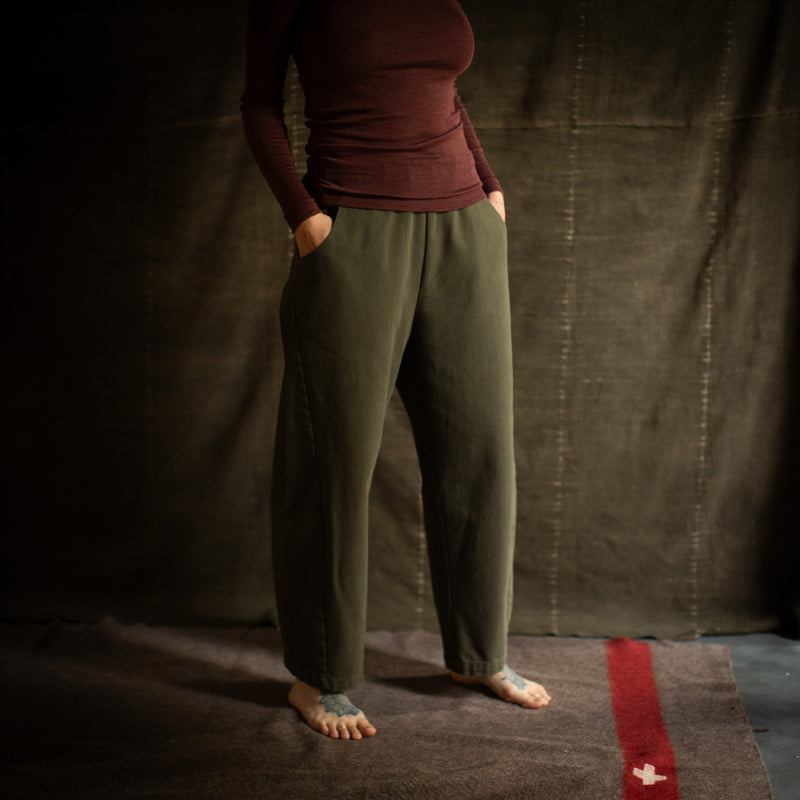 Women's Cotton Arc Pants - Olive Canvas