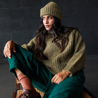 Women's Alpaca/Merino Wool/Cotton Moya Pullover - Nettle
