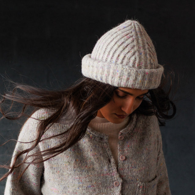 Women's Alpaca/Merino Wool/Cotton Moya Beanie - Puddle