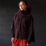 Women's Alpaca/Merino Wool/Cotton Moya Cardigan - Fig