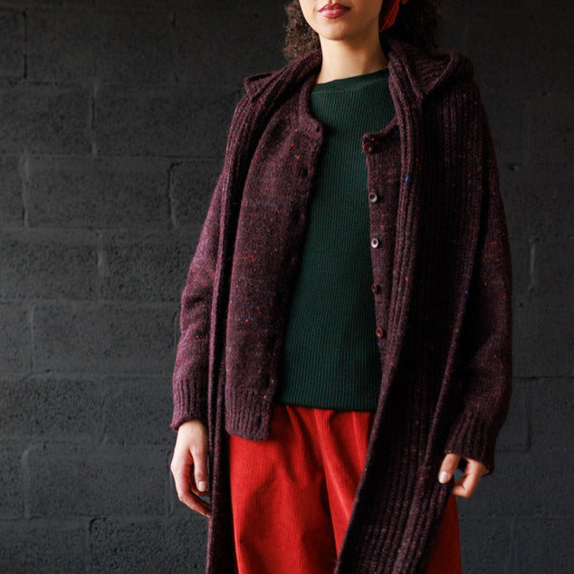 Women's Alpaca/Merino Wool/Cotton Moya Cardigan - Fig