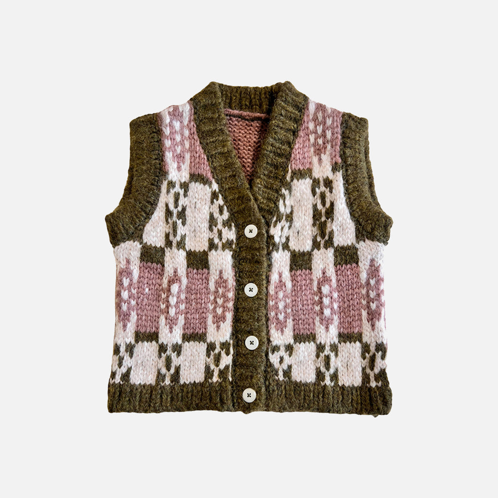 Alpaca/Cotton/Merino Wool Sglefrio Vest Olive 窶� MamaOwl