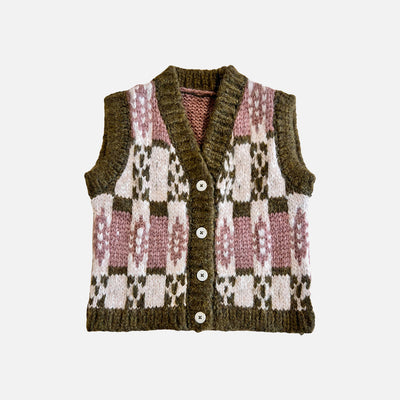 Alpaca/Cotton/Merino Wool Sglefrio Vest - Olive