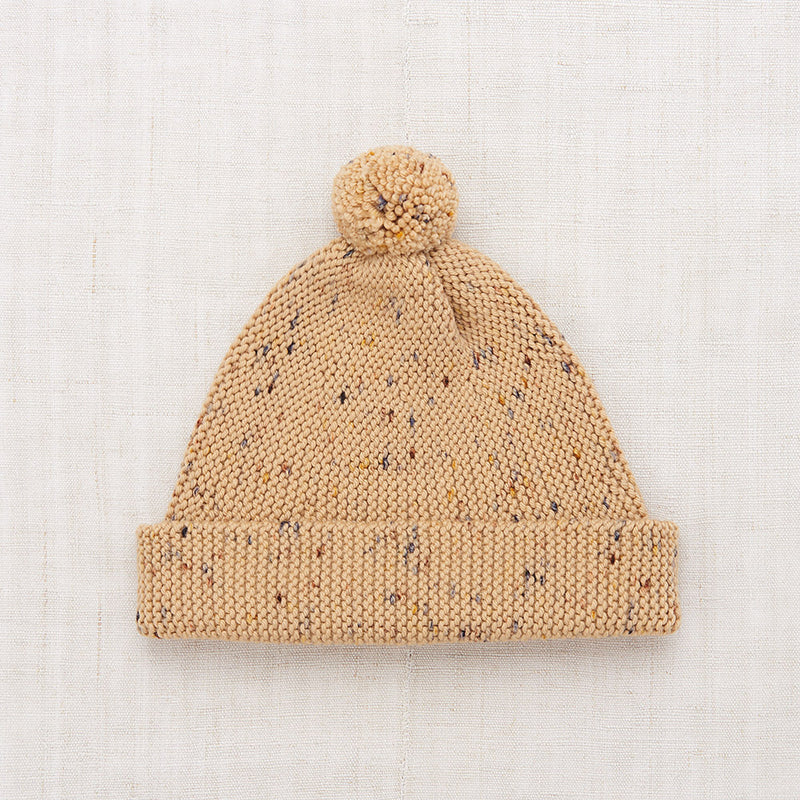 Merino Wool Garter Hat - Camel Confetti