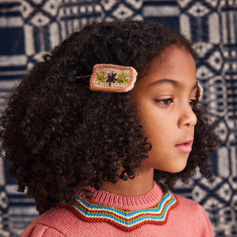 Merino Wool Puff Star Clip Set - Patina