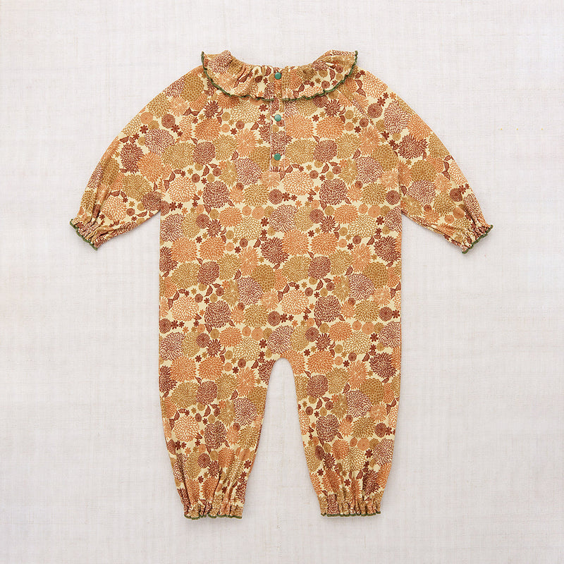 Baby Pima Cotton Pierrot Onesie - Acorn Chrysanthemum