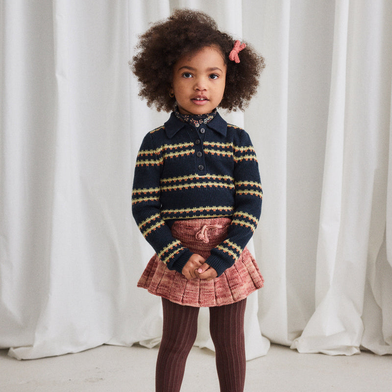 Handknit Merino Wool Skating Pond Skirt - Prairie Rose