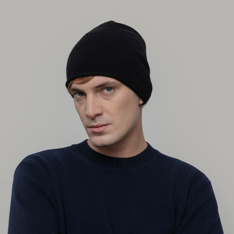 Adult's Recycled Wool Frank Beanie - Black Ardesia