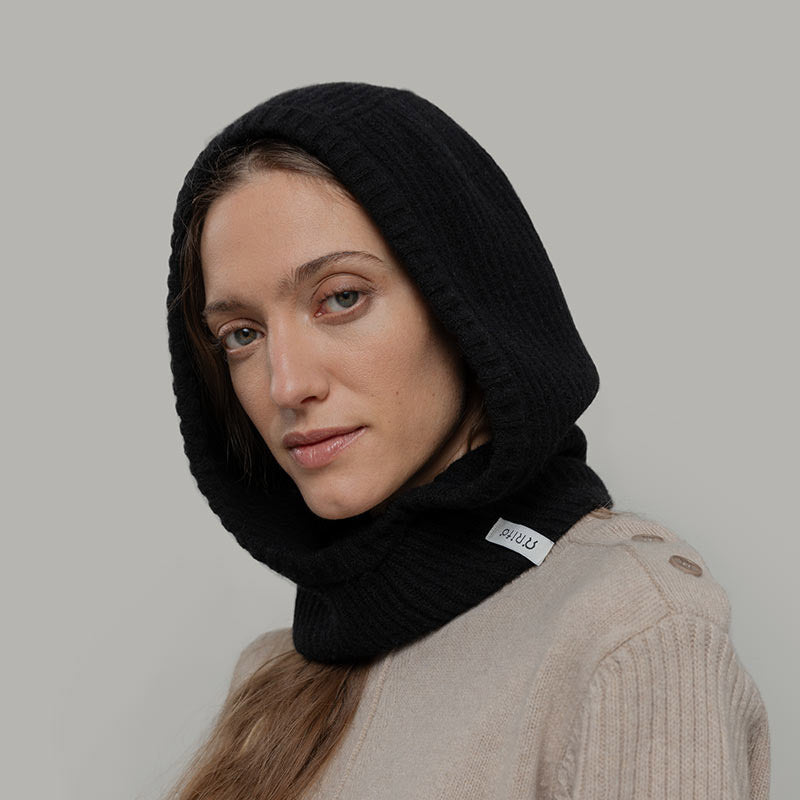 Adult's Recycled Cashmere Marika Balaclava - Black Ardesia