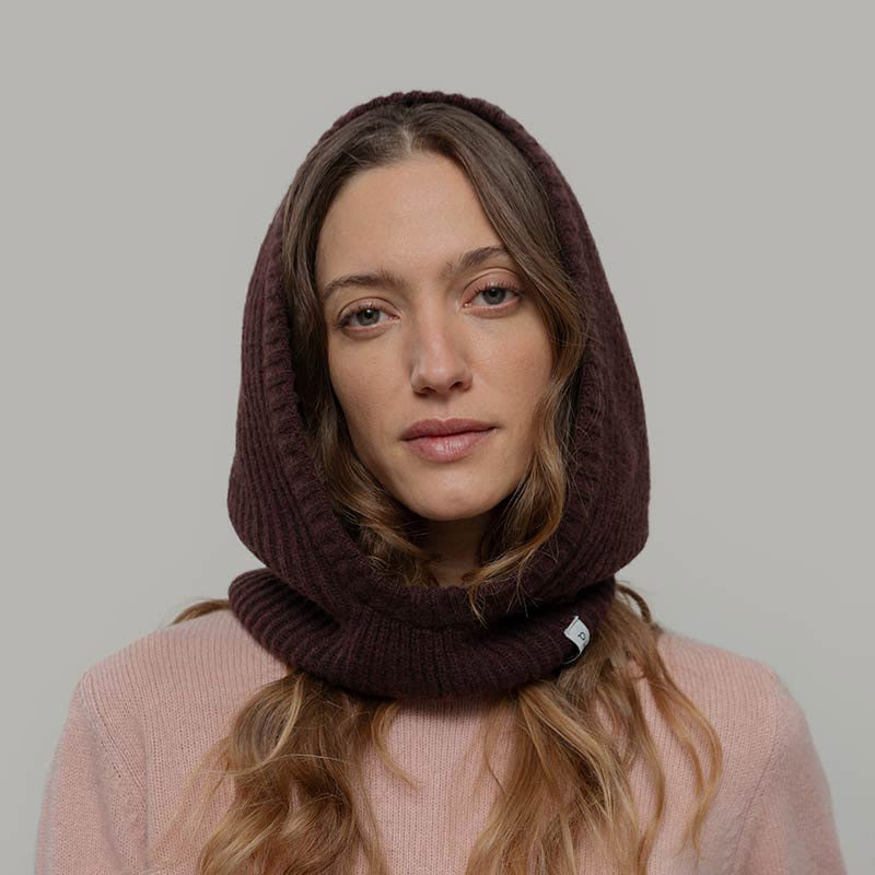 Adults Recycled Cashmere Marika Balaclava - Brown Caffè