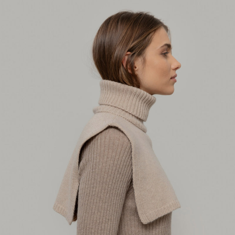 Adult's Recycled Cashmere Tobia Neckwarmer - Beige Cantuccino