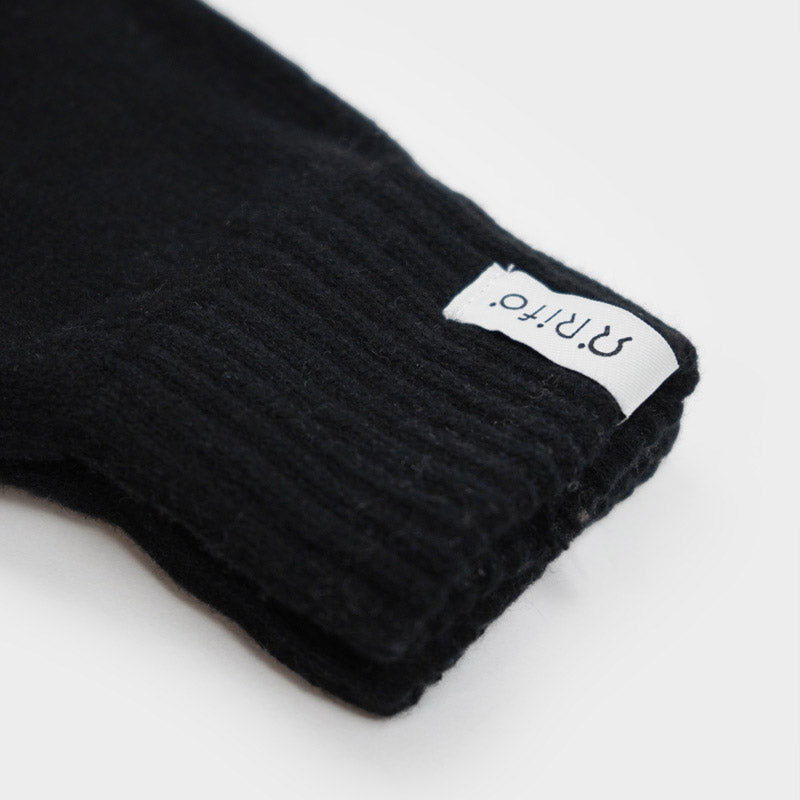 Women's Recycled Wool Sasha Fingerless Gloves - Black Ardesia
