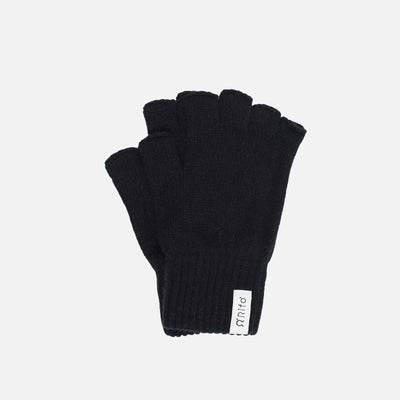 Women's Recycled Wool Sasha Fingerless Gloves - Black Ardesia