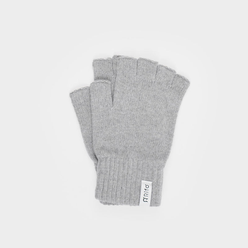 Women's Recycled Wool Sasha Fingerless Gloves - Grey Calce