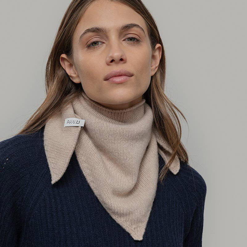 Adult's Recycled Cashmere Masha Bandana/Scarf - Beige Cantuccino