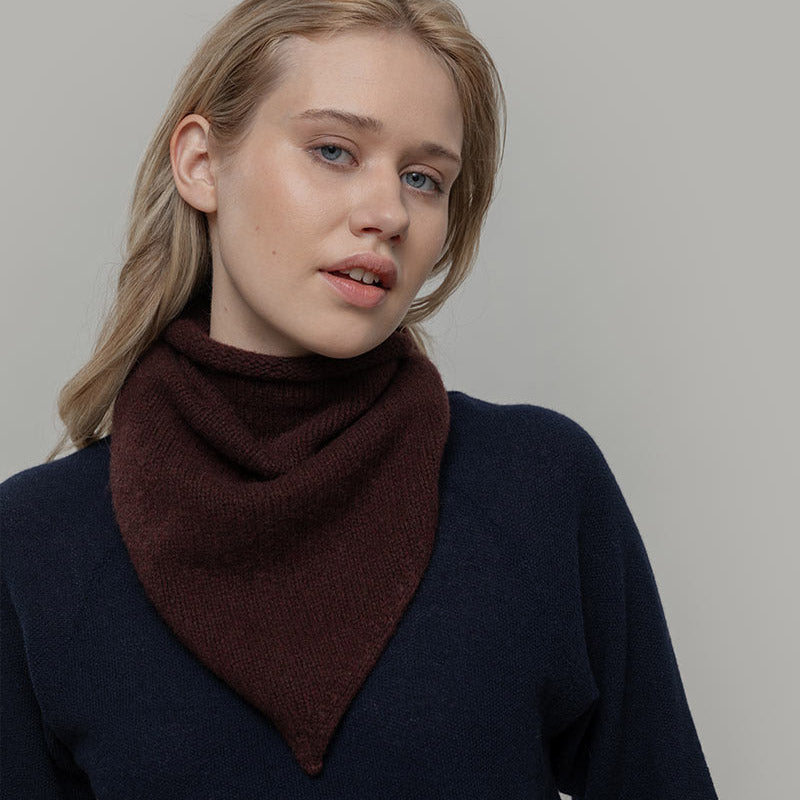 Adults Recycled Cashmere Masha Bandana/Scarf - Brown Caffè