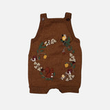 Baby Merino Wool Woodland Romper - Caramel