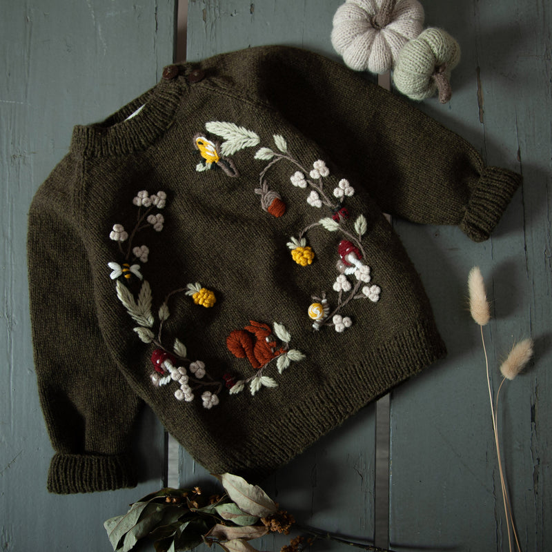 Merino Wool Woodland Sweater - Pine