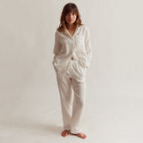 Women’s Cotton Traditional Pyjama Set - White