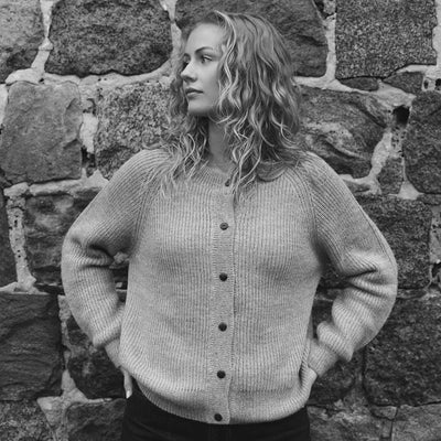 Women's Alpaca Mona Cardigan - Pebble
