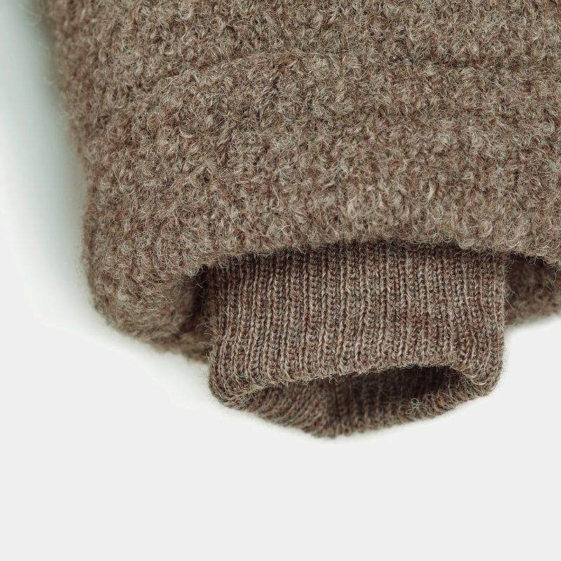 Kids Boiled Merino Wool Hooded Coat - Nut