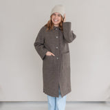 Women's Boiled Merino Wool Coat - Nut