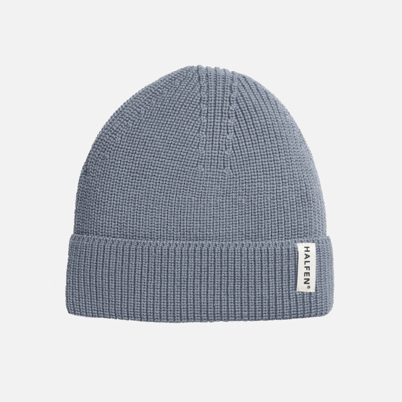 Kids Merino Wool Beanie - Smoky Blue