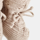 Baby Merino Wool Tie Booties - Natural
