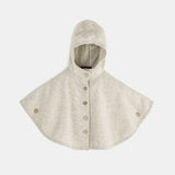 Kids Boiled Merino Wool Poncho - Natural