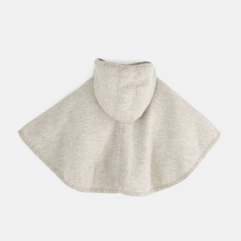 Kids Boiled Merino Wool Poncho - Natural